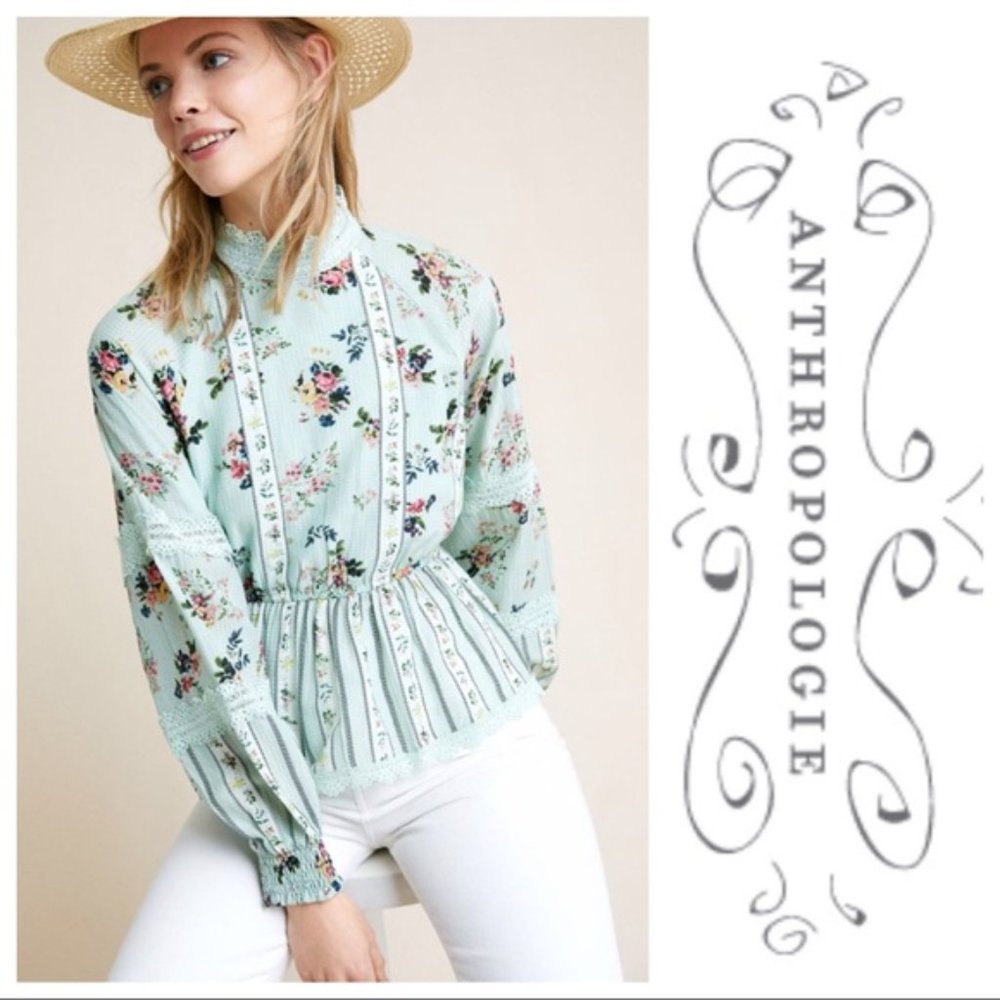 ANTHROPOLOGIE Hemant & Nandita Amour Floral Blouse